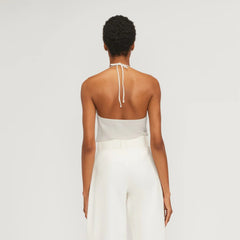 The Rib Soft Knit Halter Top | Bone