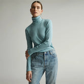 The Luxe Micro-Rib Turtleneck | Blue Shadow