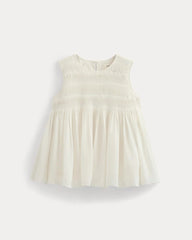 Twisted Pleat Tank in Silk Georgette | Bone