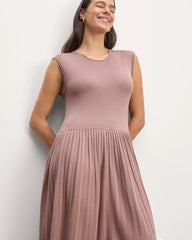 The Knit Pleated Dress | Dusty Rose