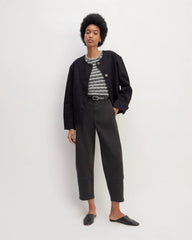 The Denim Barrel Jacket | Black