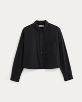 The Way-Short Shirt in Silky Cotton | Black