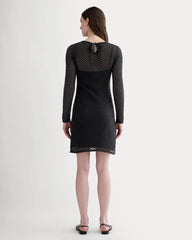 The Lace Knit Mini Dress | Black