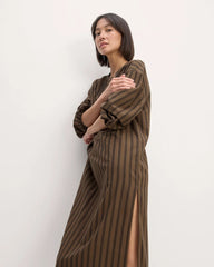 The Gauze Caftan Dress | Cocoa / Black