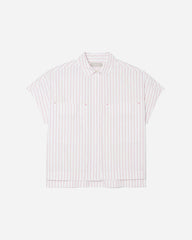 The Short-Sleeve Box Shirt | Red Pinstripe