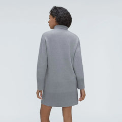 The Cozy Stretch Turtleneck Dress | Smoke