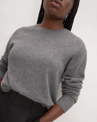 The Classic Crew in Cashmere | Heather Charcoal