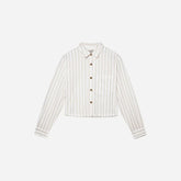 The Way-Short Shirt in Silky Cotton | Sand / White