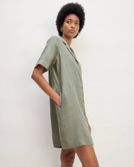 The Shirtdress in Linen | Sage Green