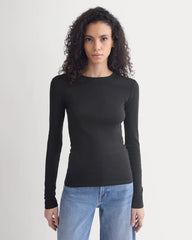 Tissue Long-Sleeve Crew | Black