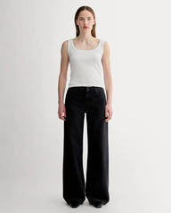 The Luxe Rib Square-Neck Tank | White