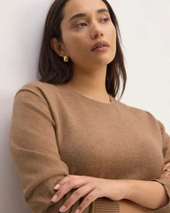 The Classic Crew in Cashmere | Heathered Brown