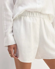 The Linen Easy Short | White