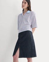 Mid-Rise Denim Midi Skirt | Tungsten Rinse