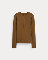 The Luxe Rib Henley | Toffee