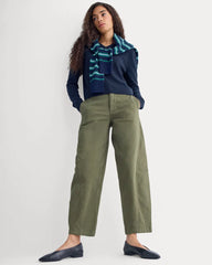 Twisted Seam Barrel Pant | Olive Night