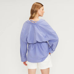 The Poplin Tie Back Shirt | Cornflower Blue