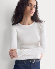 Tissue Long-Sleeve Crew | Bone
