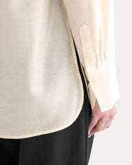 Oversized Shirt in Cotton-Silk Organza | Parchment