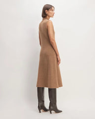 The Cozy-Stretch Sleeveless Midi Dress | Heathered Toasted Coconut