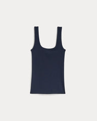 The Luxe Rib Square-Neck Tank | Navy