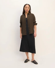 The City Stripe Relaxed Shirt | Cocoa / Black