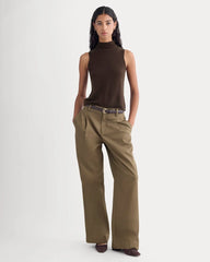 Cashmere Funnel-Neck Tank | Dark Chocolate