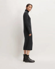 The Cotton-Merino Turtleneck Dress | Heather Charcoal