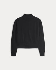 Mockneck Sweater In Ultrafine Merino | Black