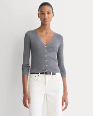The Cardigan in Ultrasoft Merino | Heather Mid Grey