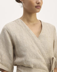 The Wrap Dress in Linen | Cornstalk Chambray