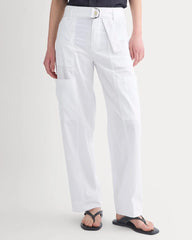 Utility Straight-Leg Cargo Pant | White
