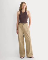 Wide-Leg Trouser in Buttersmooth | Ash Brown | 32" Inseam