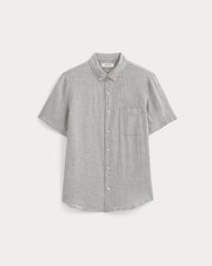 The Classic Short-Sleeve Shirt in Linen | Agave / Bone