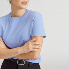 The Box-Cut Tee in Essential Cotton | Cornflower Blue | No Pocket