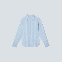 The Classic Shirt in Linen | White / Blue