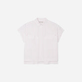 The Short-Sleeve Box Shirt | Red Pinstripe