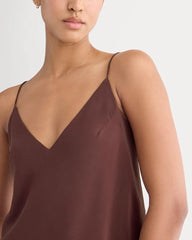 The Tie Back Cami in Washable Silk | Deep Plum