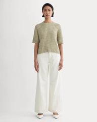 The Oversized Tee in Cotton Linen | Eucalyptus