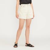 The A-Line Denim Short | Ecru