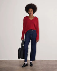 The Oversized Polo in Alpaca | Berry Red