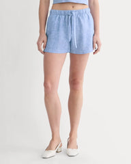 The Drawstring Boxer Short in Linen | Chambray