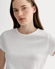 The Pointelle Short-Sleeve Tee | White