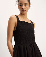 The Gauze Smock Dress | Black