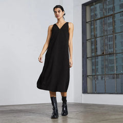 The City Stripe Midi Dress | Black