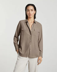 The Washable Silk Relaxed Shirt | Burnt Sugar