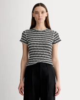 The Cozy Rib Tee | Bone / Black