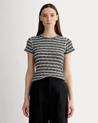 The Cozy Rib Tee | Bone / Black