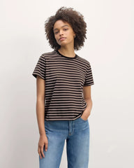 The Box-Cut Tee in Essential Cotton | Artist Clay / Black | No Pocket