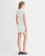 Twisted Short-Sleeve Crew Dress | Bone
